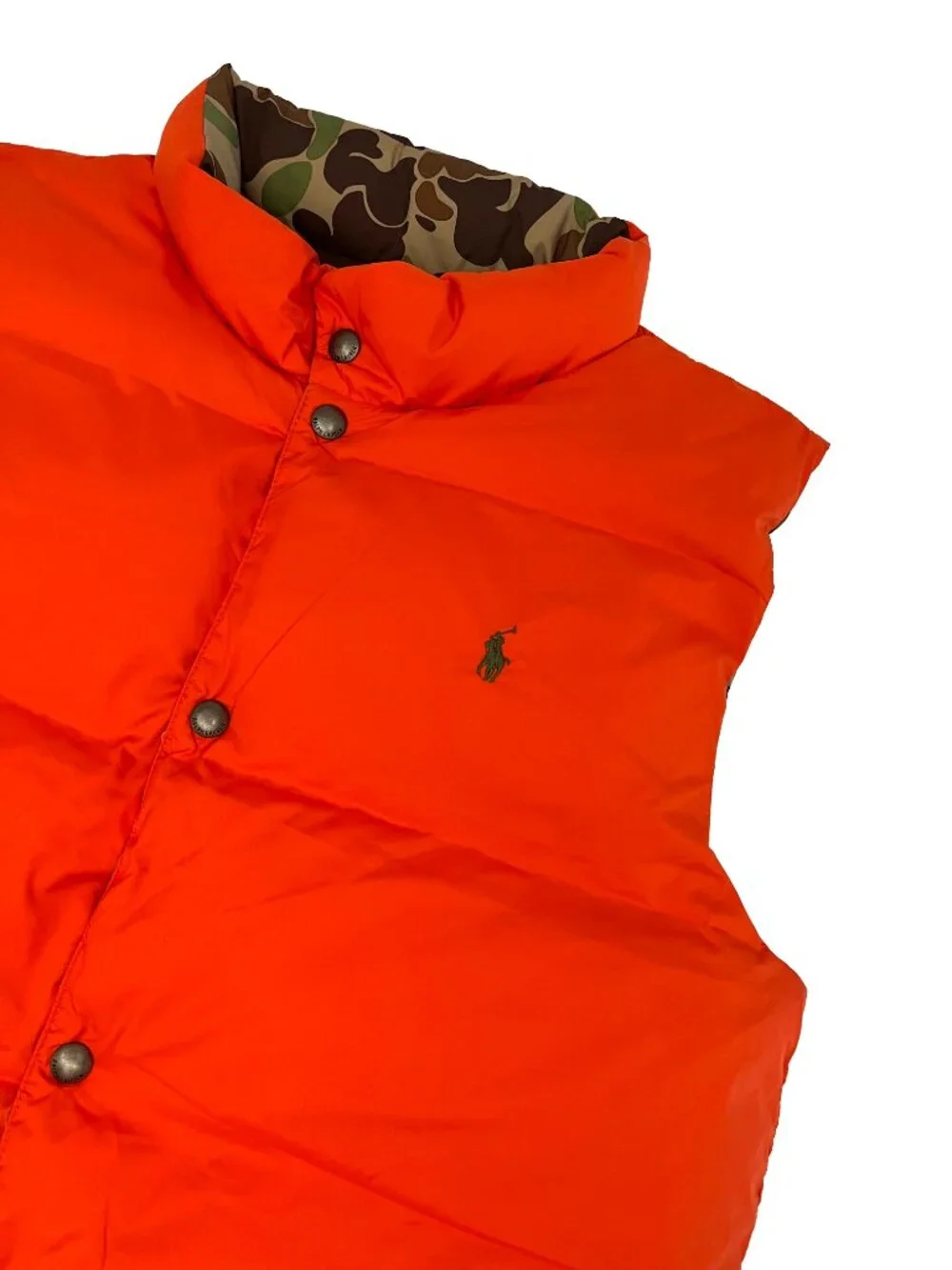 Polo Ralph Lauren New NWT Camo Down Reversible Orange Vest Boys XL X-Large 18/20